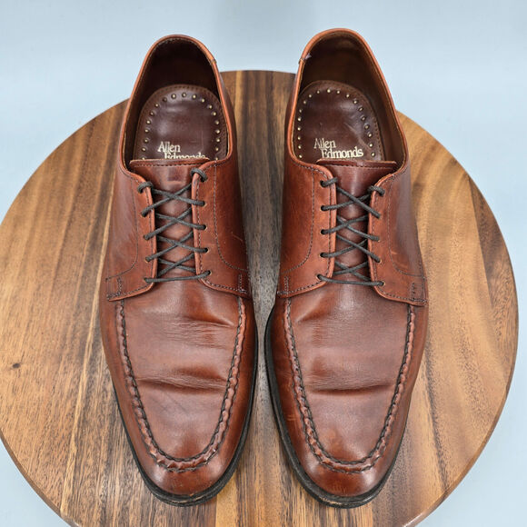 Allen Edmonds Powell Oxfords Men\'s 9.5 D Brown Leather Moc Toe Dress Shoes main image 4